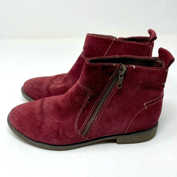 Montana Artisan-Crafted Burgundy Leather/Suede Ankle Booties – Size 6.5 - Picture 1 of 9